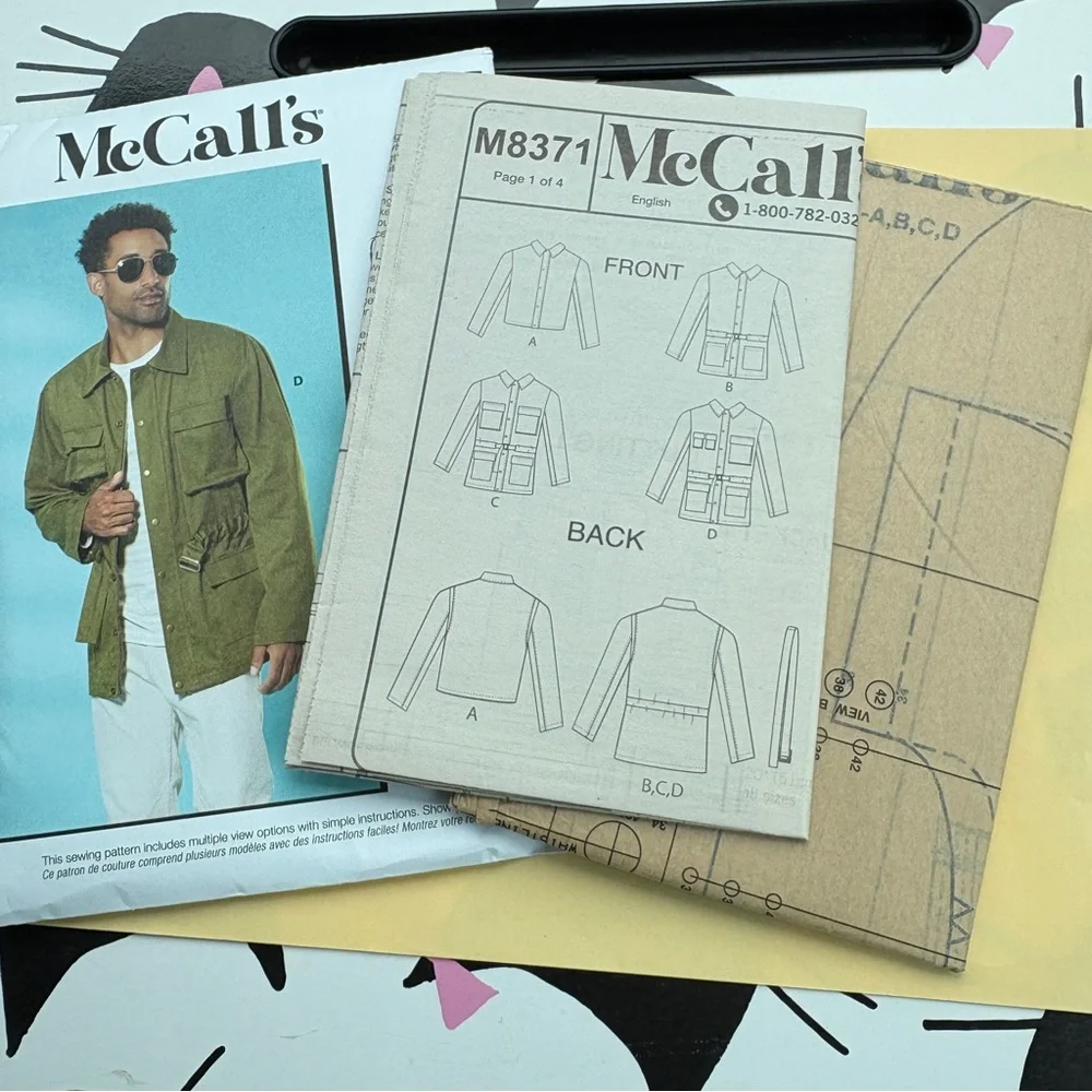 McCalls Pattern M8371 AA for Men’s Jacket